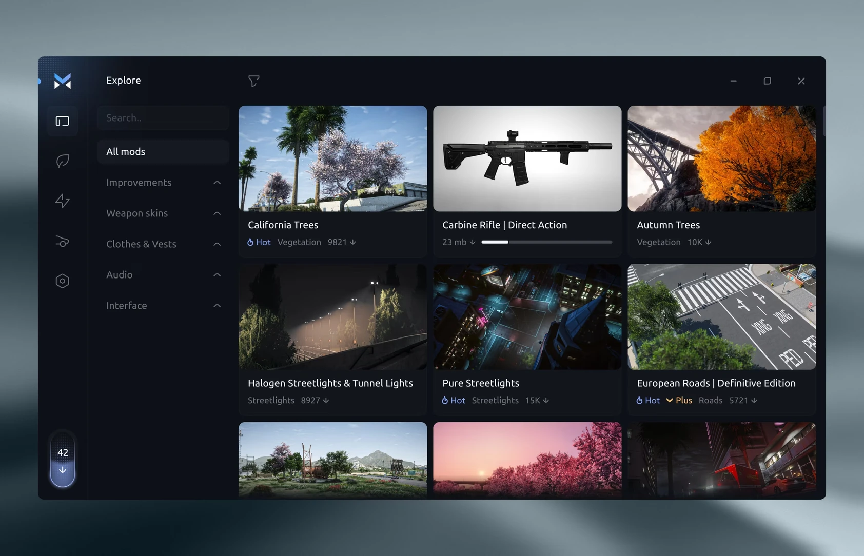 The Explore screen
