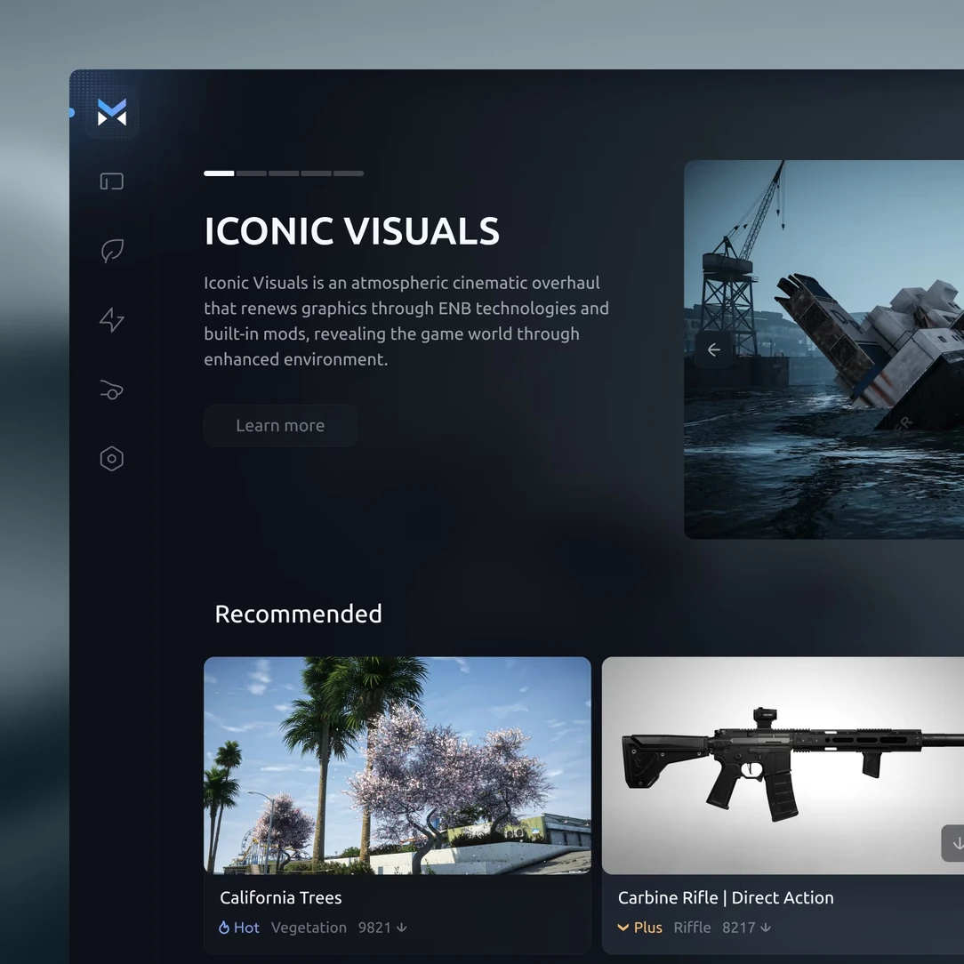 A featured mod above the recommendations
